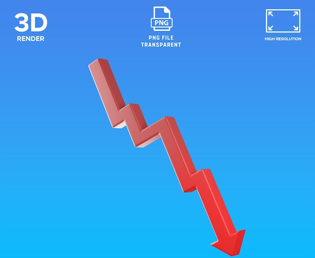 PSD Graph Down 3D-illustratie