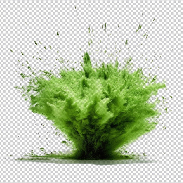 PSD psd grass green powder explosion isolated on transparent background hd png