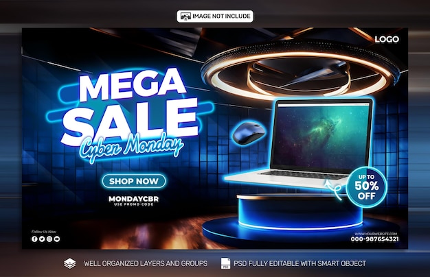 PSD gratis psd Cyber Monday Poster en Flyer Promo sociale media Tamplates Banner