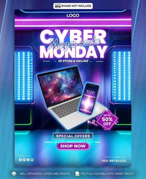 PSD psd gratis psd cyber monday poster en flyer promo sociale media tamplates banner