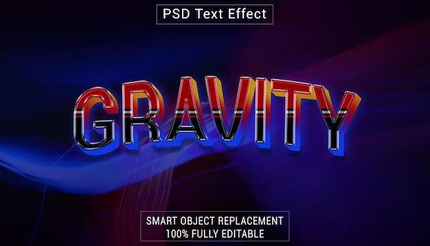 Эффект стиля текста логотипа PSD GRAVITY