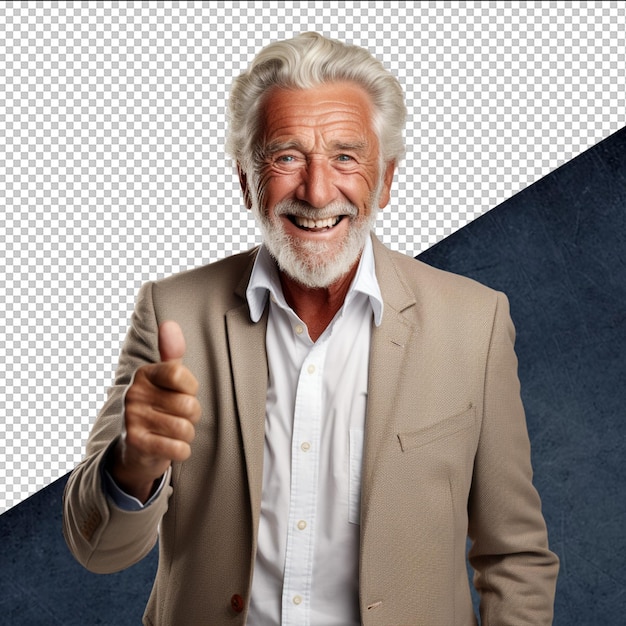 PSD psd grayhaired old man on transparent background