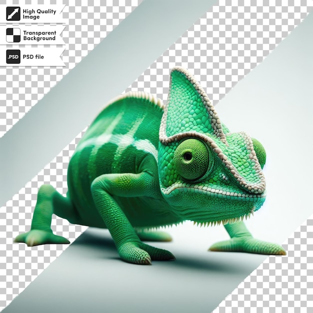 PSD psd зеленый хамелеон на прозрачном фоне с редактируемым слоем маски