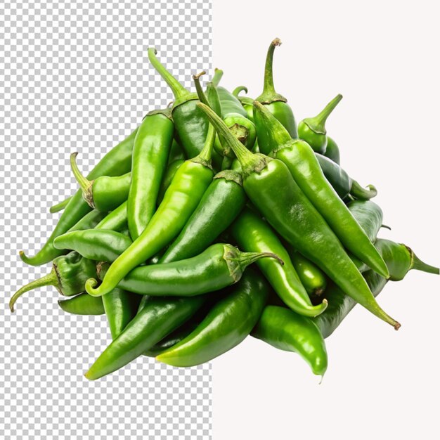 PSD psd of a green chili pepper pile on transparent background