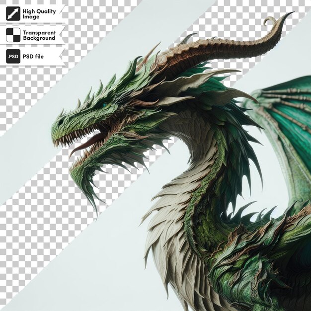 PSD psd green dragon on transparent background with editable mask layer