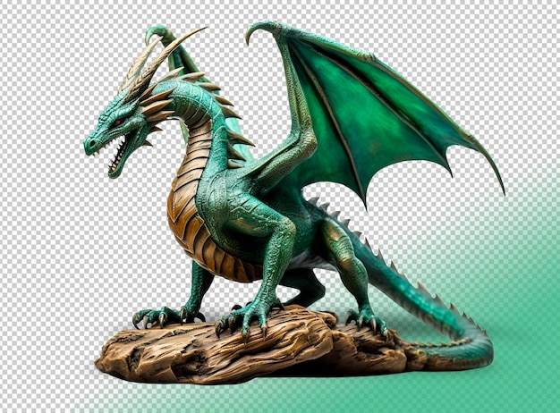 PSD psd green dragon on a transparent background