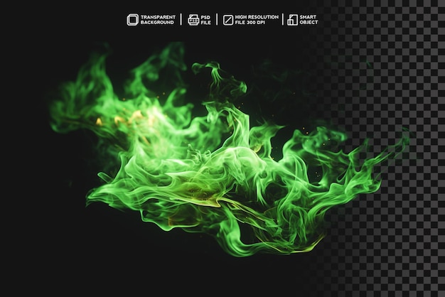 PSD 디자인 프로젝트를 위한 psd green fire burning