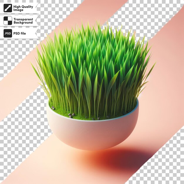 Psd green grass on transparent background