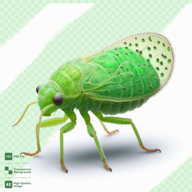 PSD psd grasshopper verde sfondo trasparente
