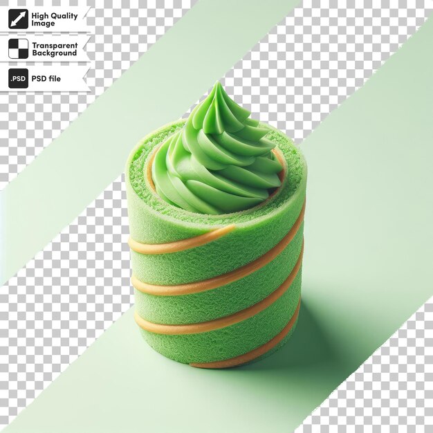 PSD psd green jelly cake on transparent background