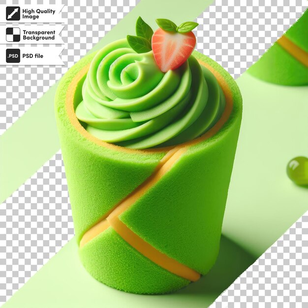 PSD psd green jelly cake on transparent background