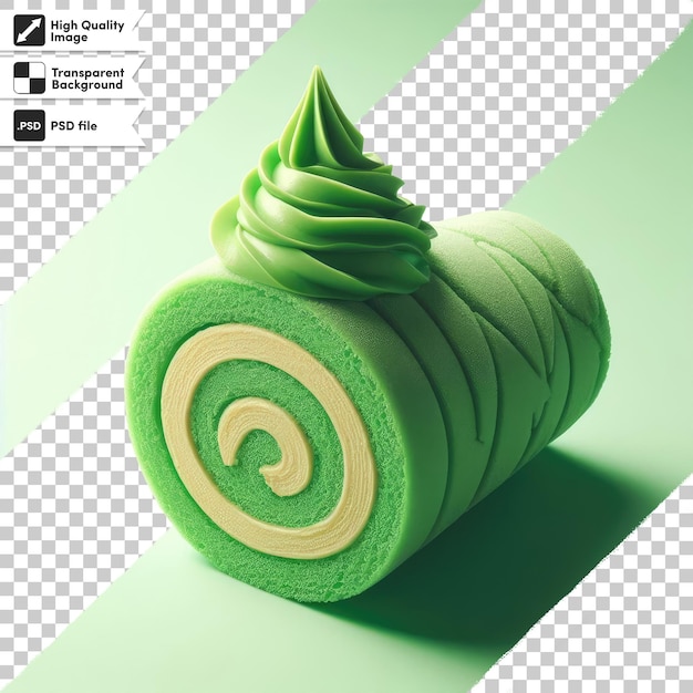 PSD psd green jelly cake on transparent background