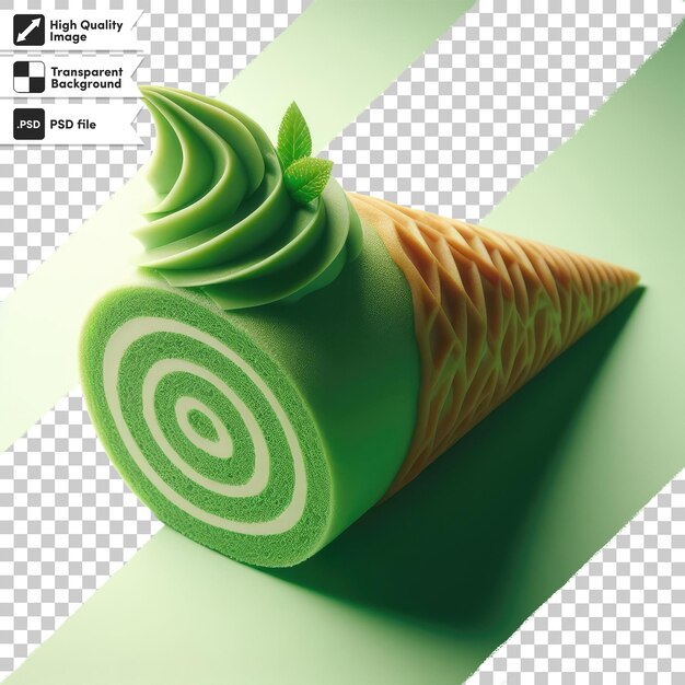 Psd green jelly cake on transparent background