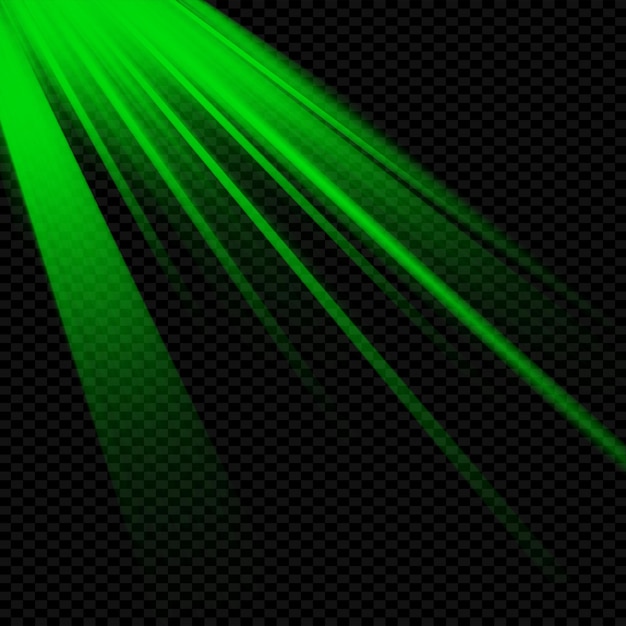 Psd green light effect on transparent background