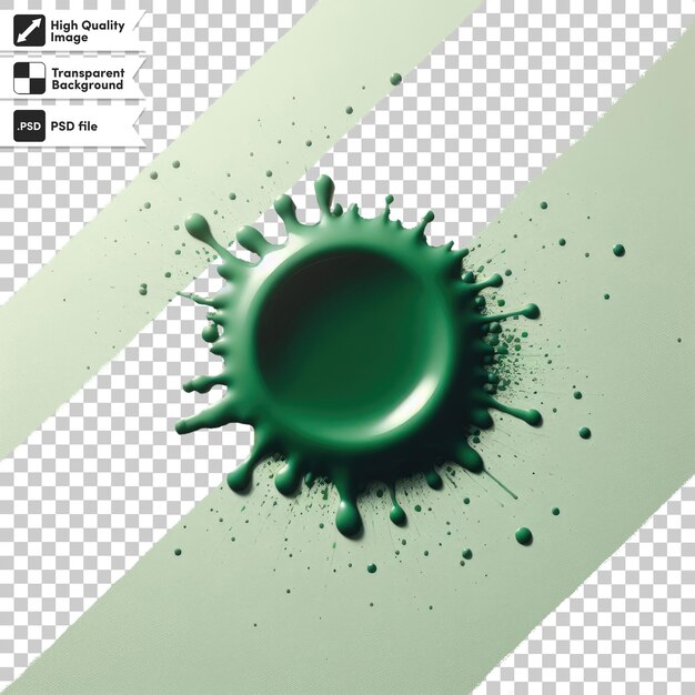 PSD psd green paint splash on transparent background