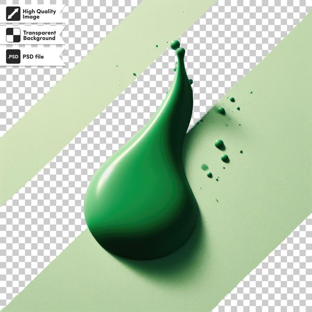 Psd green paint splash on transparent background