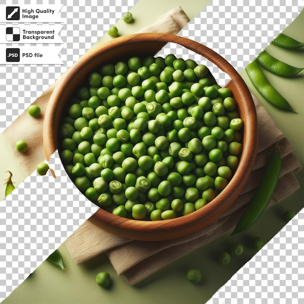 PSD psd green peas on a bowl on transparent background