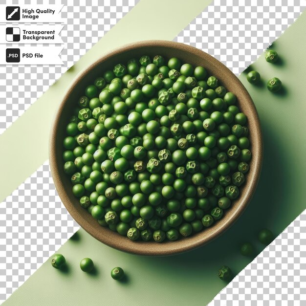 Psd green peas on transparent background