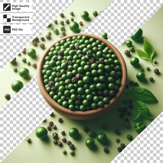 Psd green peas on transparent background