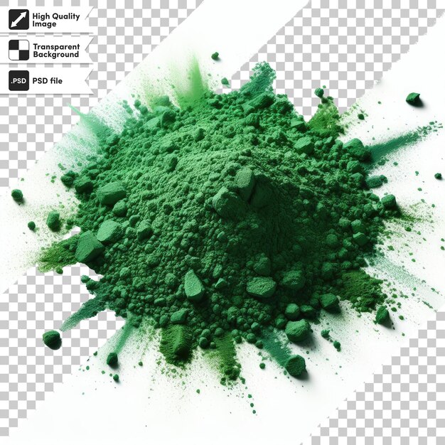 PSD psd green powder on transparent background with editable mask layer