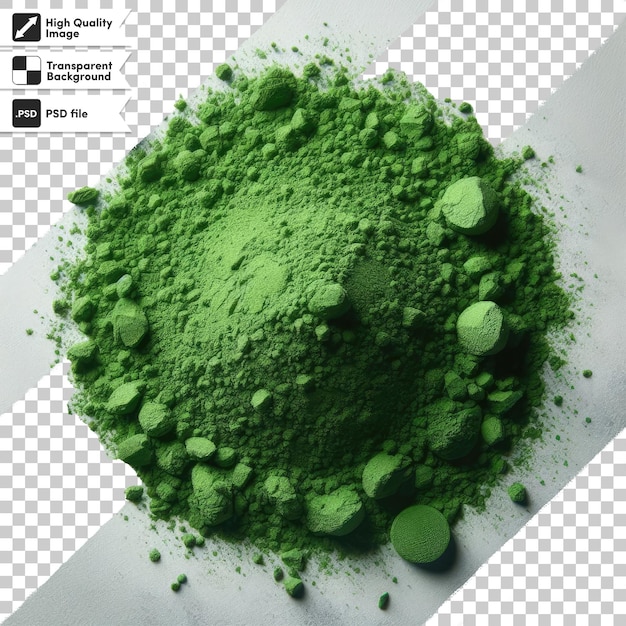 Psd green powder on transparent background with editable mask layer