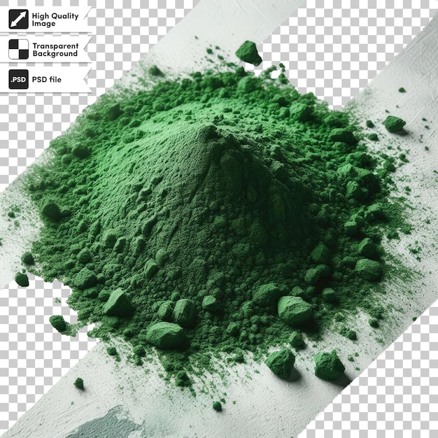 PSD psd green powder on transparent background with editable mask layer