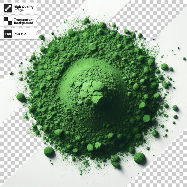 Psd green powder on transparent background with editable mask layer