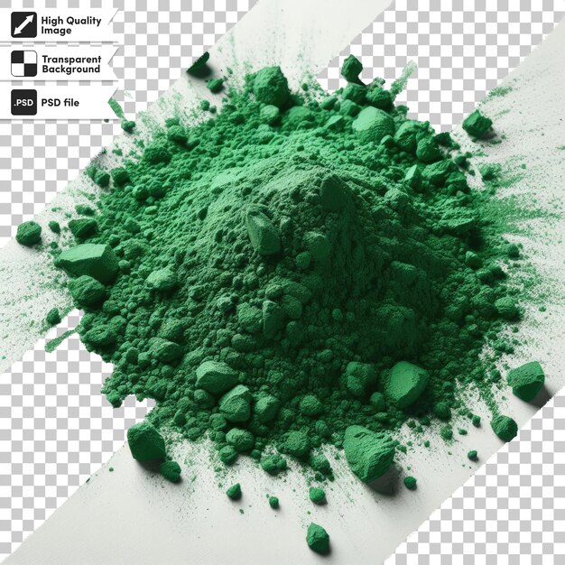 PSD psd green powder on transparent background with editable mask layer