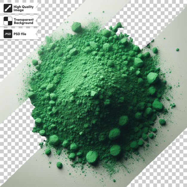 PSD psd green powder on transparent background with editable mask layer