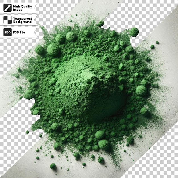 PSD psd green powder on transparent background with editable mask layer