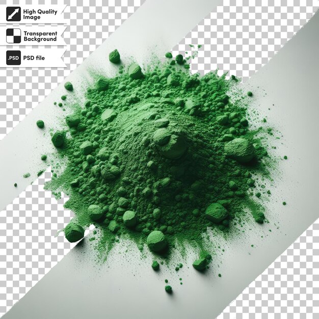 PSD psd green powder on transparent background with editable mask layer