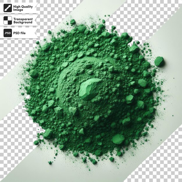 PSD psd green powder on transparent background with editable mask layer