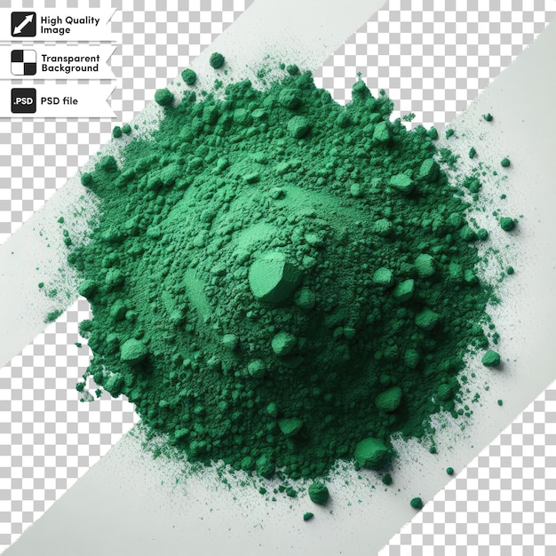 Psd green powder on transparent background with editable mask layer