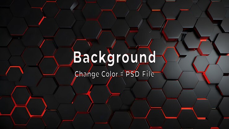 PSD psd grey and red hexagons modern background illustration