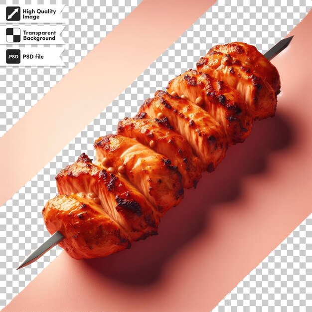 PSD psd grilled meat on shish on transparent background
