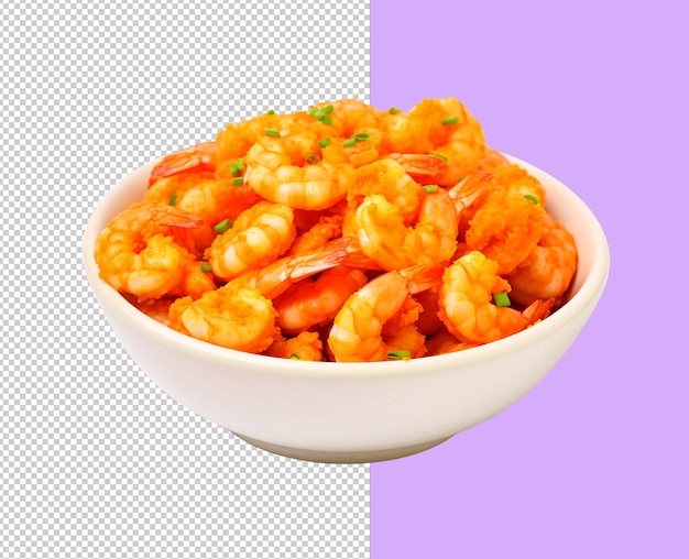 psd grilled schrimps with scallion on a transpaern background