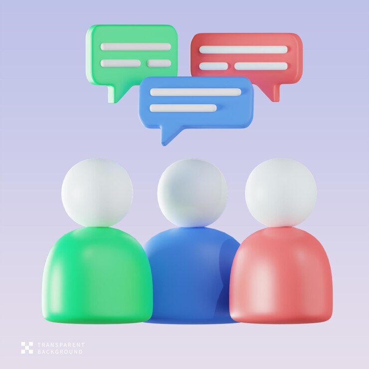 PSD psd group chat 3d illustration