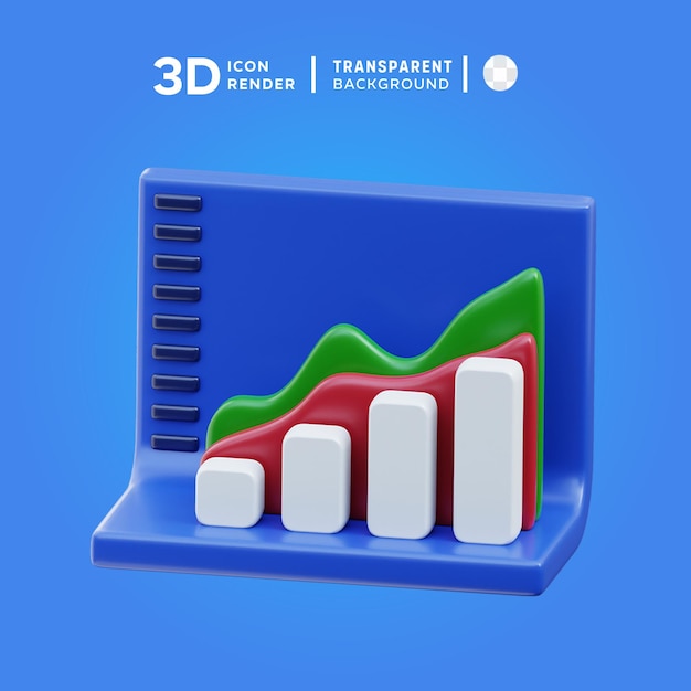 PSD psd growth graph 3d illustration