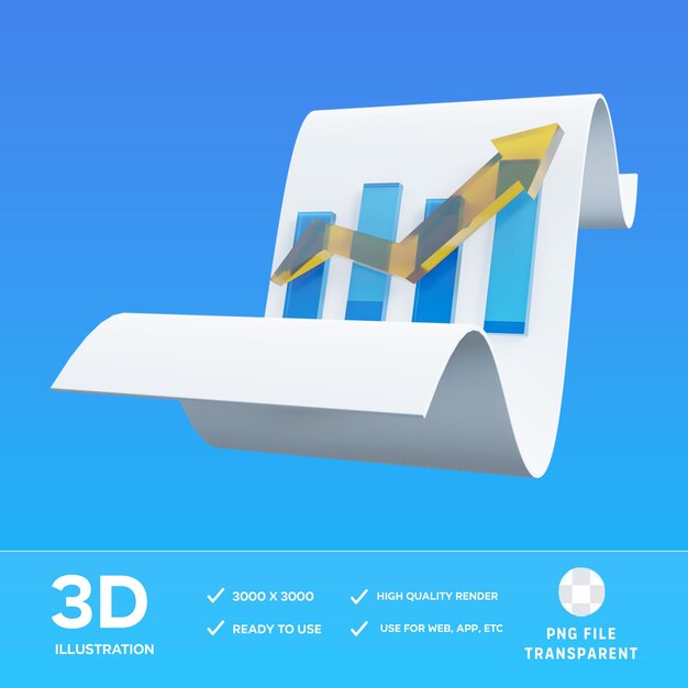 PSD 成長レポート 3D イラスト