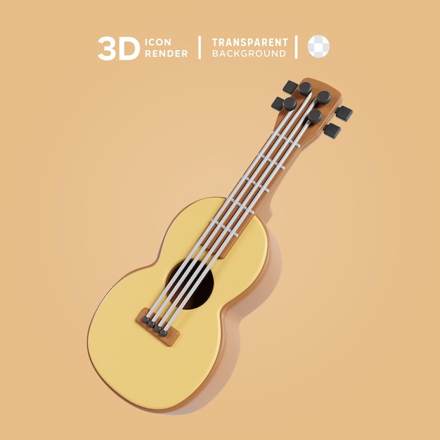 Illustrazione 3d della chitarra psd