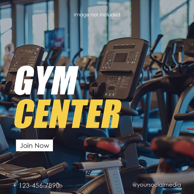 PSD Gym Center Instagram post sjabloon