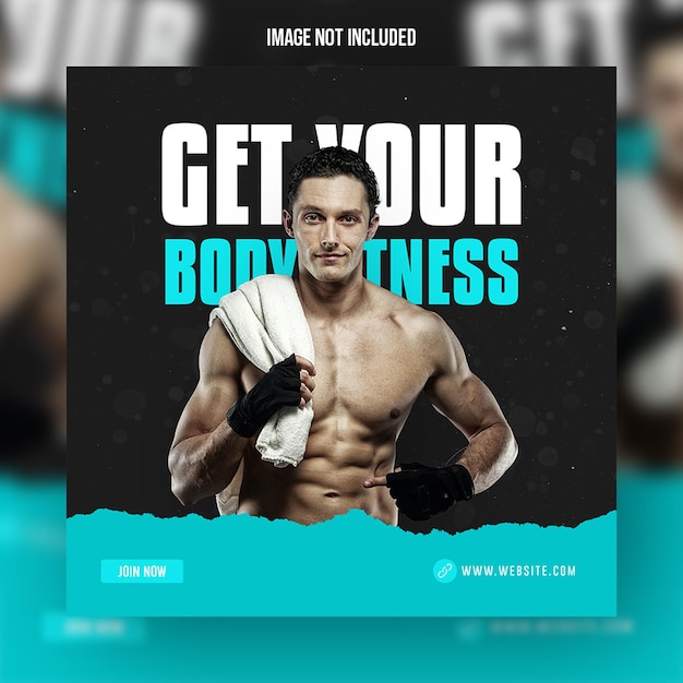 Psd gym and fitness social media banner template