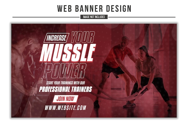 PSD psd gym and fitness web banner and youtube thumbnail design