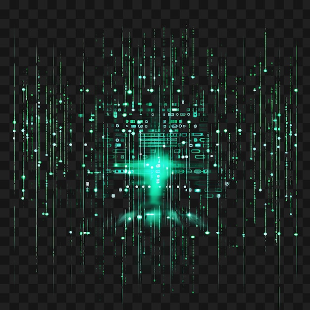 Psd of hacking matrix borderline design neon lines style matrix cod transparent clipart png 4096px