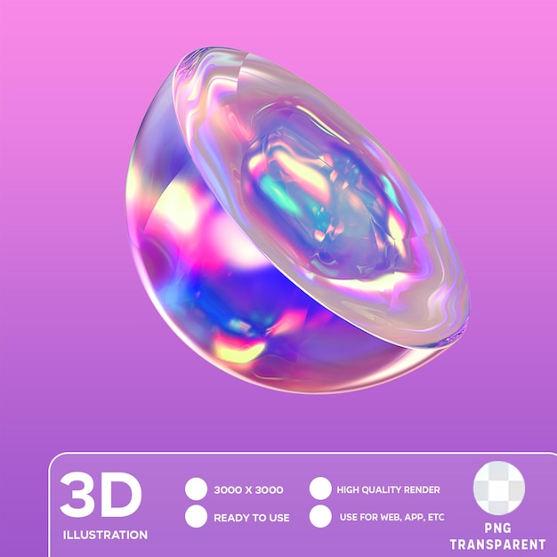 PSD psd half sphere 3d illustration