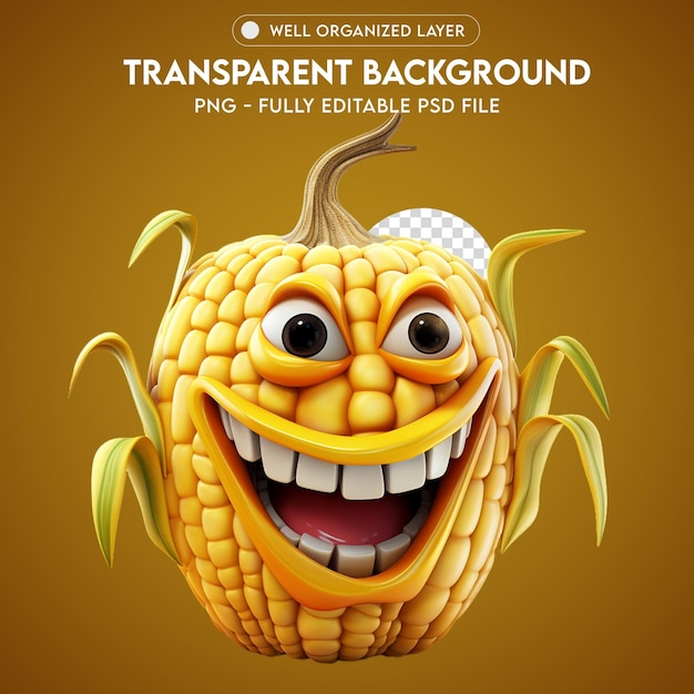 Psd halloween cartoon vegetables transparent png