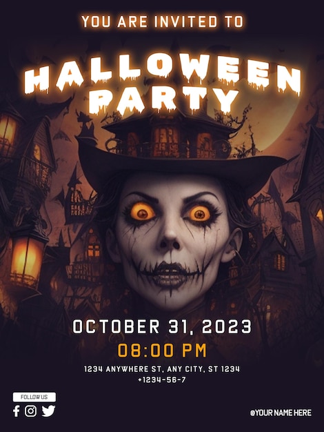 PSD psd halloween-feest posterontwerp