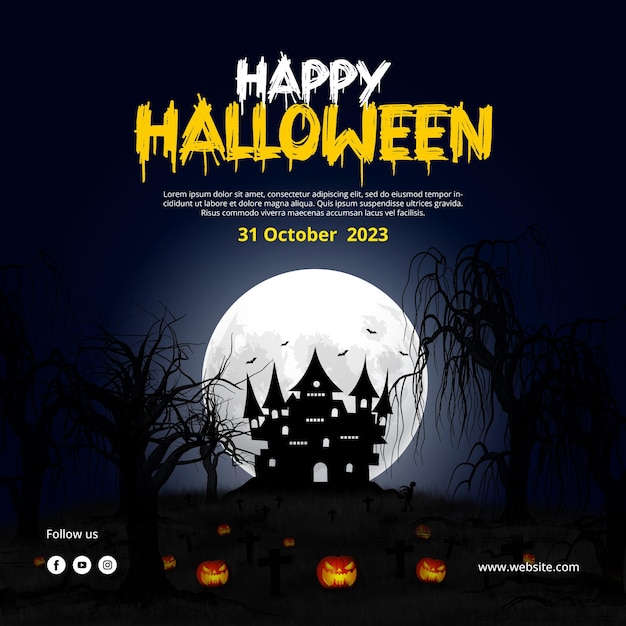 PSD psd halloween festival social media post or instagram post design