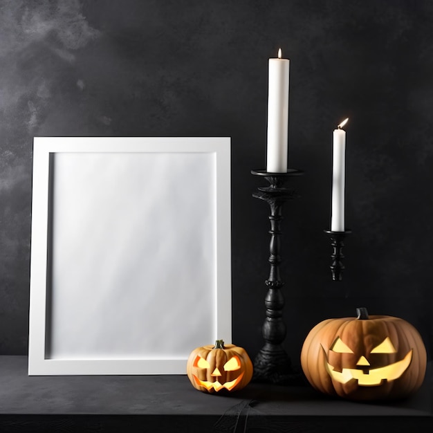 PSD mockup di cornice di halloween psd