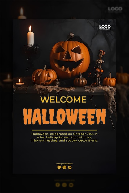 Psd halloween greeting card edit